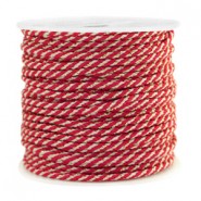 Makramee Band Twisted 1.5mm Gold-red white